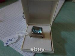 Tank Ring Solid Silver Old Minerva Punch Size 57/58 Weight 9.9 Grams