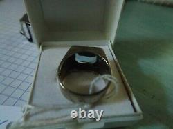 Tank Ring Solid Silver Old Minerva Punch Size 57/58 Weight 9.9 Grams