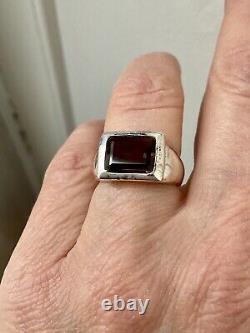 Tank Topaz Ring, Sterling Silver, ELEGANT Vintage Art Deco TANK RING