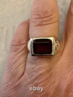 Tank Topaz Ring, Sterling Silver, ELEGANT Vintage Art Deco TANK RING