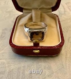 Tank Topaz Ring, Sterling Silver, ELEGANT Vintage Art Deco TANK RING