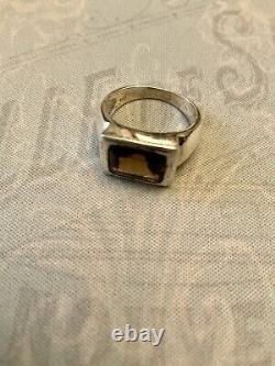 Tank Topaz Ring, Sterling Silver, ELEGANT Vintage Art Deco TANK RING