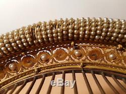 Tiara Jewelry Tiara Comb Former Nineteenth Century Brass 19 Fancy Pearl Silver