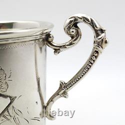 Translated title: Antique Early 20th Century German Solid Silver 800 Baptism Mug Fully