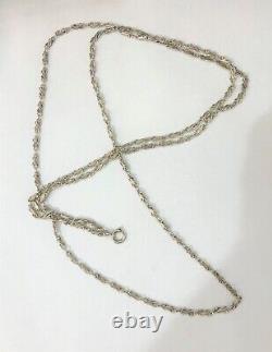 Translation: Ancient & Large Chatelaine / Solid Silver Pocket Watch Chain, 68 cm