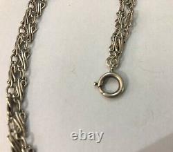 Translation: Ancient & Large Chatelaine / Solid Silver Pocket Watch Chain, 68 cm