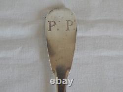 Translation: 'Ancient Solid Silver Stew Spoon Stamped with Farmers General Lille'