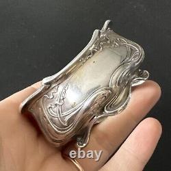 Translation: Antique Pair of Salt and Pepper Shakers, Solid Silver Art Nouveau 1900