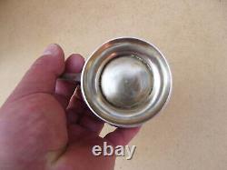 Translation: 'Antique Russian Solid Silver Chocolate Cup with 84 Nielloed Vermeil Interior'