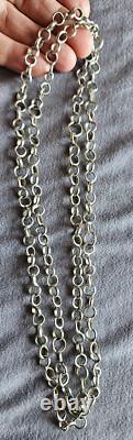 Tunisia Ancient long silver chain with rings L= 105 cm P = 57 gr