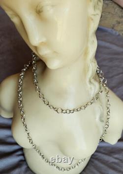 Tunisia Ancient long silver chain with rings L= 105 cm P = 57 gr