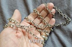 Tunisia Ancient long silver chain with rings L= 105 cm P = 57 gr