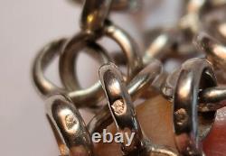 Tunisia Ancient long silver chain with rings L= 105 cm P = 57 gr