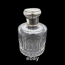 Two Antique Crystal and Sterling Silver Perfume Bottles, French Sterling