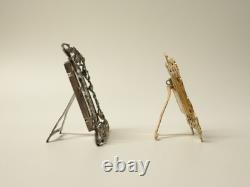 Two antique miniature frames in sterling silver and gilded copper, 20th century