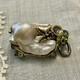 Unique Baroque Pearl, Silver, Gold, Rare Antique Designer Brooch