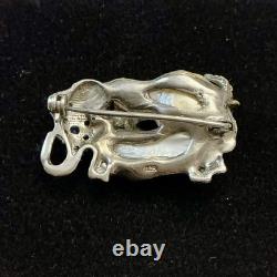 Unique Baroque Pearl, Silver, Gold, Rare Antique Designer Brooch