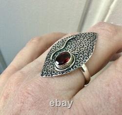 Unique Creator Design Grenat Silver Massif Long Old Ring