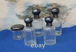 V44 Necessary Toilet Cristal Cut Silver Massif Bottle Box Powder Old