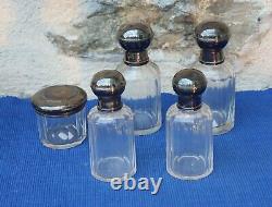 V44 Necessary Toilet Cristal Cut Silver Massif Bottle Box Powder Old