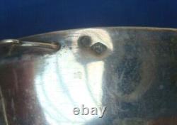 V68 Rare Small Tastevin Silver Wine Cup Kidney Handle Engraved Flower Antique