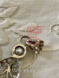 VERITABLE ENORMOUS SAPPHIRE, PEARL, MASSIVE SILVER, BEAUTIFUL ANTIQUE PENDANT