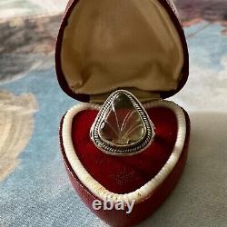 Veritable Insize Citrine, Silver Massif, Unique Old Ring