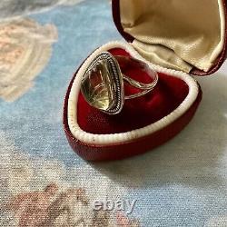 Veritable Insize Citrine, Silver Massif, Unique Old Ring