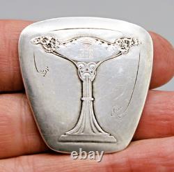 Very Beautiful Antique Solid Silver Medal Deauville Art Nouveau