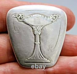 Very Beautiful Antique Solid Silver Medal Deauville Art Nouveau