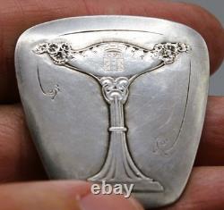 Very Beautiful Antique Solid Silver Medal Deauville Art Nouveau