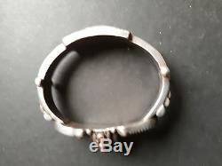 Very Beautiful Ethnic Bracelet Old Solid Silver And Coral, Punch Boar