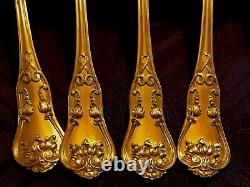 Very Beautiful Old And Lourdes Spoons In Solid Silver Vermeil