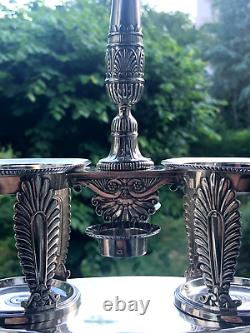 Very Beautiful and Antique Solid Silver Oil and Vinegar Cruet, VIEILLARD Hallmark