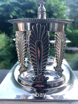 Very Beautiful and Antique Solid Silver Oil and Vinegar Cruet, VIEILLARD Hallmark