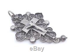 Very Nice Old Boulogne Cross Sterling Silver Jewelry XIX Regional