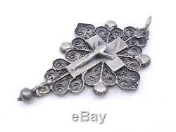 Very Nice Old Boulogne Cross Sterling Silver Jewelry XIX Regional