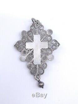 Very Nice Old Boulogne Cross Sterling Silver Jewelry XIX Regional