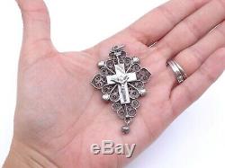 Very Nice Old Boulogne Cross Sterling Silver Jewelry XIX Regional