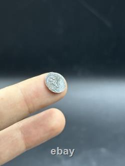 Very ancient authentic Roman piece unique face of a king in solid silver