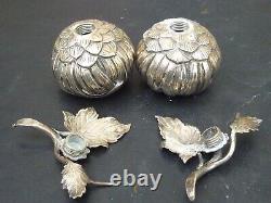 Very beautiful and antique solid silver salt and pepper shaker.