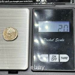 Very old ancient Roman coin in solid silver with king's face