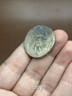 Very unique ancient solid silver coin from the Kushan Empire, very rare