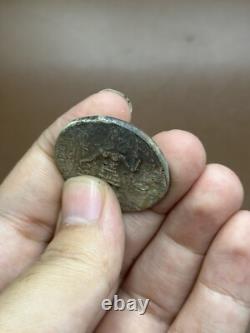 Very unique ancient solid silver coin from the Kushan Empire, very rare
