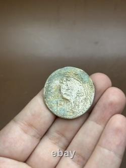 Very unique ancient solid silver coin from the Kushan Empire, very rare
