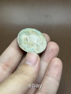 Very unique ancient solid silver coin from the Kushan Empire, very rare