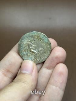 Very unique ancient solid silver coin from the Kushan Empire, very rare