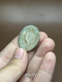 Very unique ancient solid silver coin from the Kushan Empire, very rare