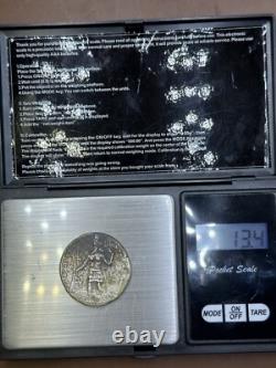 Very unique ancient solid silver coin from the Kushan Empire, very rare