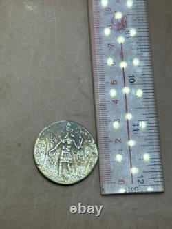 Very unique ancient solid silver coin from the Kushan Empire, very rare